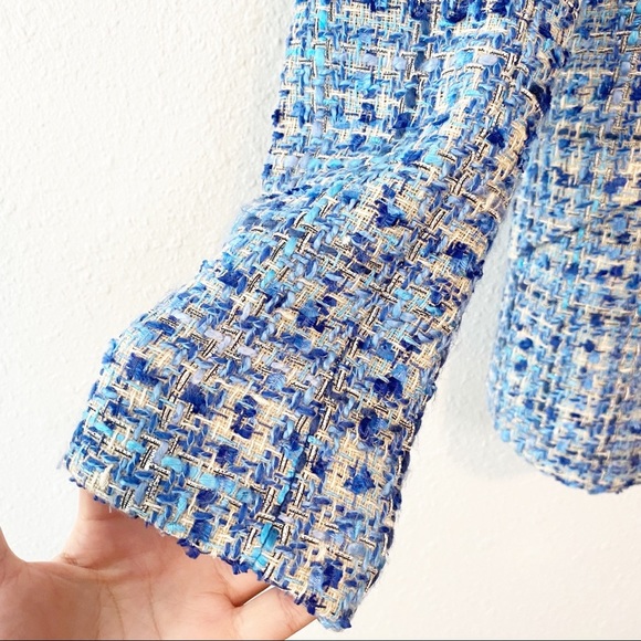 L'AGENCE Blue Tweed Blazer - Picture 4 of 13